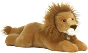 Aurora® Realistic Miyoni® Lion Stuffed Animal - Lifelike Detail - Cherished Companionship - Brown 16.5 Inches