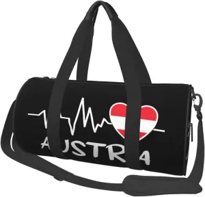 Austria Heartbeat Duffel Bag Gym Bag Travel Sports Tote Large Foldable Beach Swim Yoga0