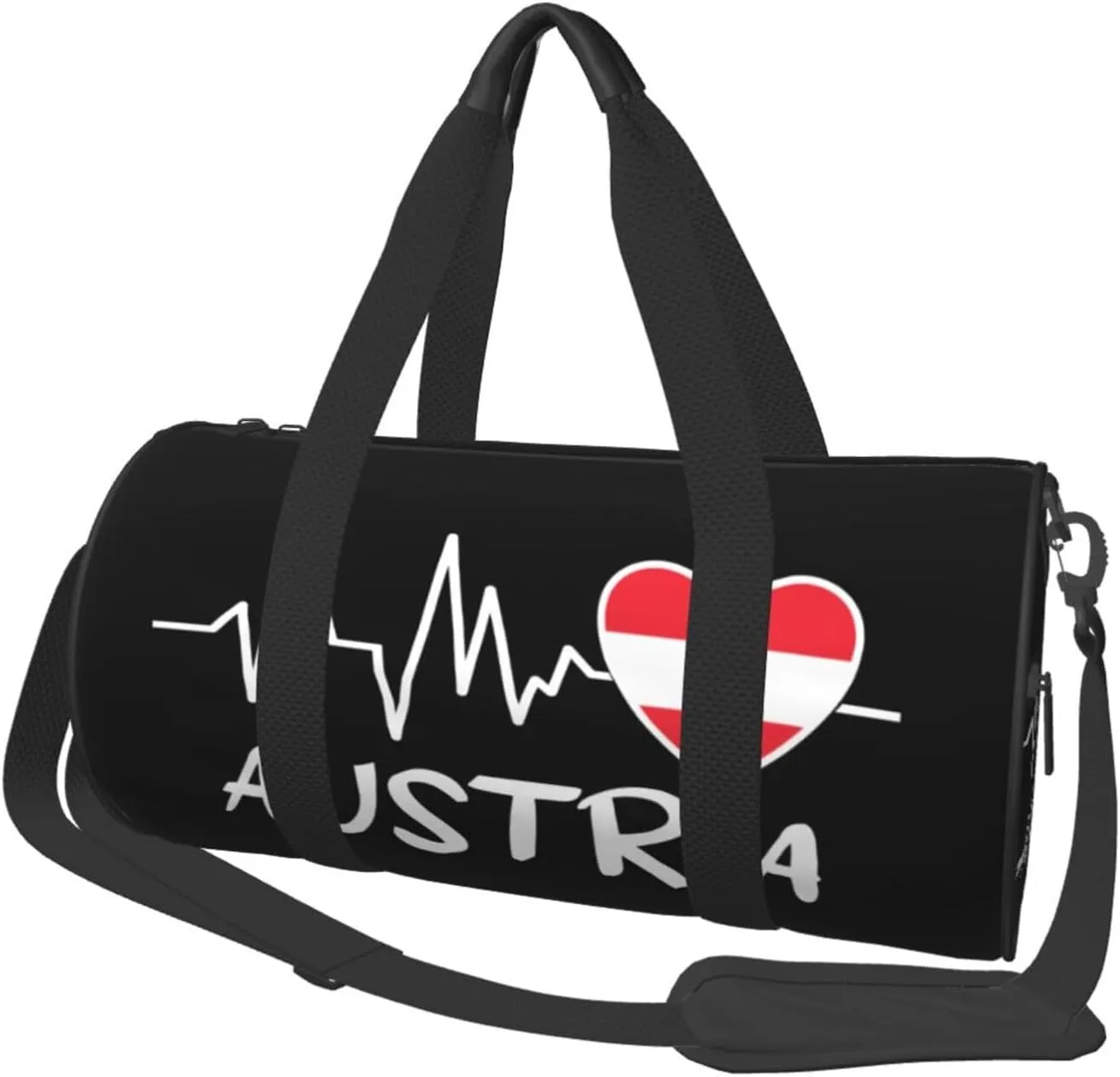 Austria Heartbeat Duffel Bag Gym Bag Travel Sports Tote Large Foldable Beach Swim Yoga0