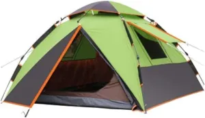Automatic Pop Up Camping Tent 3-4 Person Rainproof Double Layer Instant Tent for Outdoor Hiking Tents for Camping (Green 280 * 210 * 135CM)