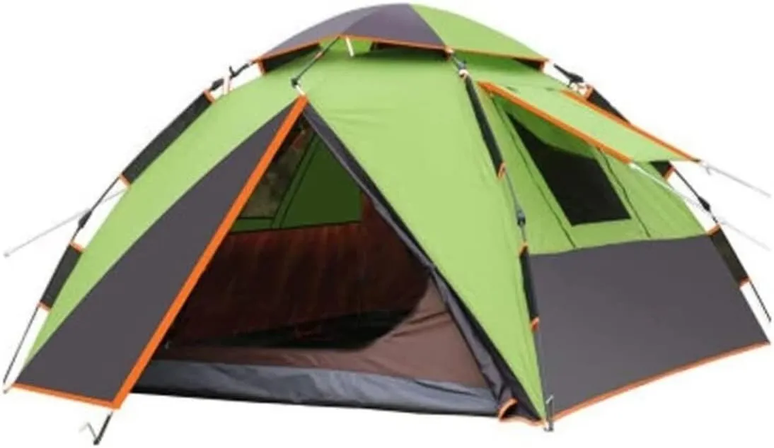 Automatic Pop Up Camping Tent 3-4 Person Rainproof Double Layer Instant Tent for Outdoor Hiking Tents for Camping (Green 280 * 210 * 135CM)