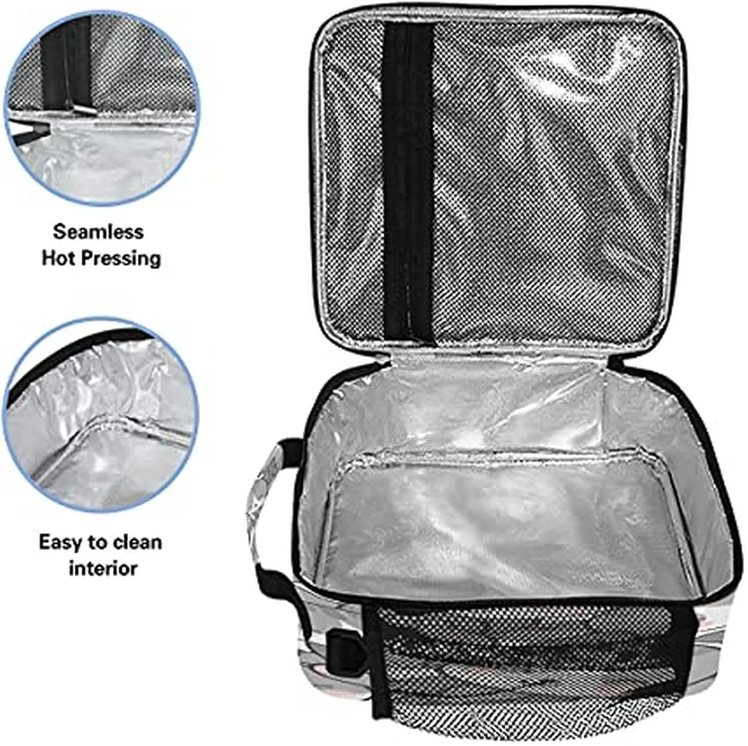 AUUXVA Thermal Lunch Box, Oxford Material and Aluminum Film, Spacious 6.5L Capacity, Adjustable Shoulder Straps, Ideal for School, Travel, Picnic, Camping, Hiking, Fishing, Cycling
