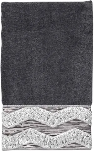 Avanti Linens - Hand Towel, Soft & Absorbent Cotton (Chevron Galaxy Collection, Granite)