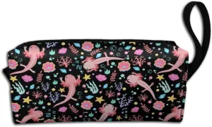 Axolotl Makeup Bag For Women, Portable Cosmetic Bag Zipper Pouch Travel Toiletry Organizer Bag