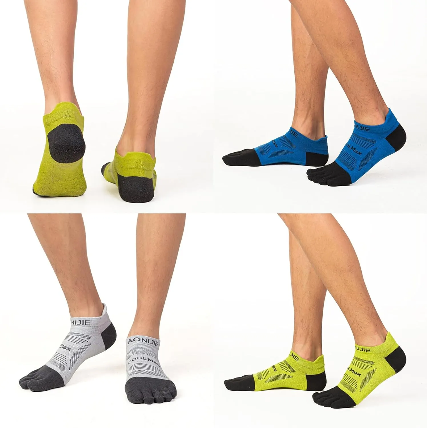 Azarxis Running Ankle Toe Socks for Men Women Lightweight Coolmax High Performance Five Finger Athletic Socks