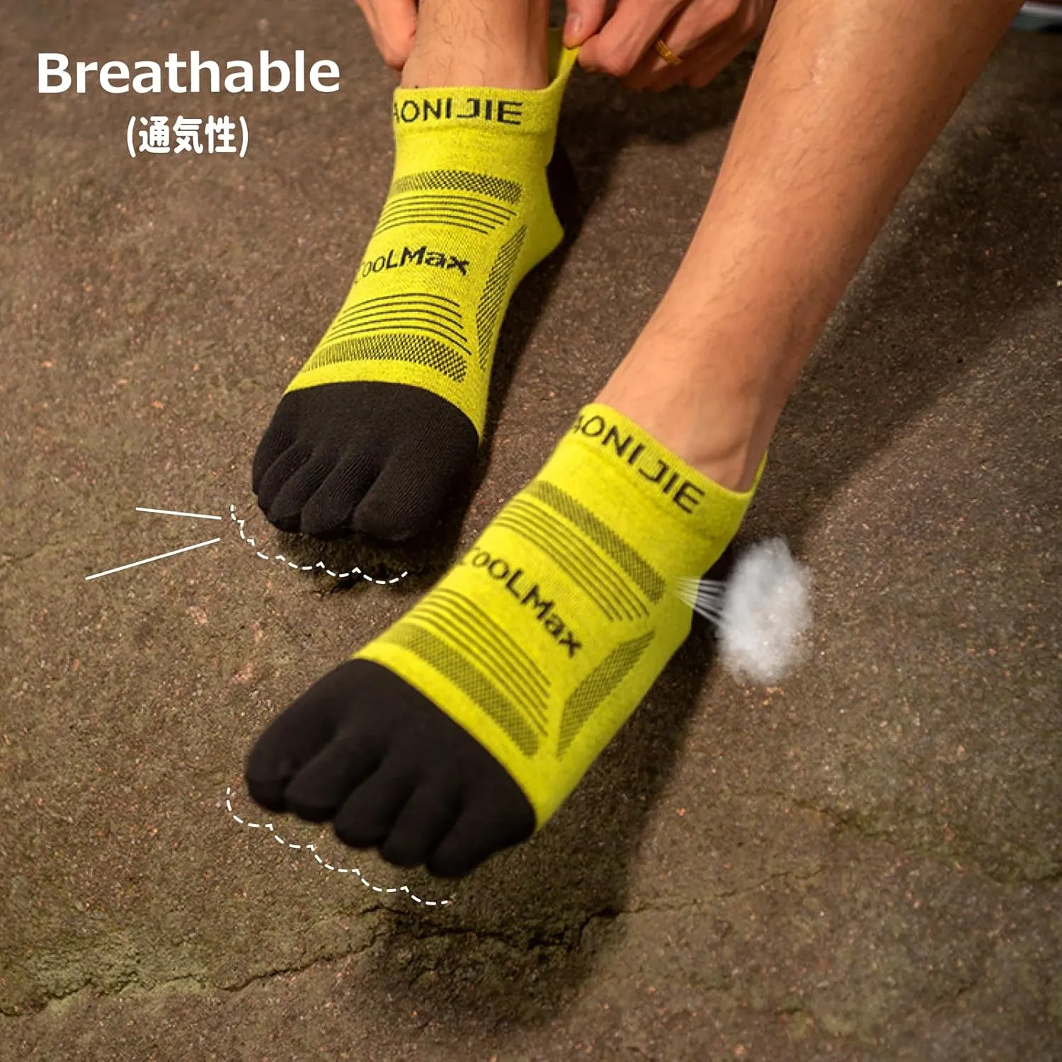 Azarxis Running Ankle Toe Socks for Men Women Lightweight Coolmax High Performance Five Finger Athletic Socks