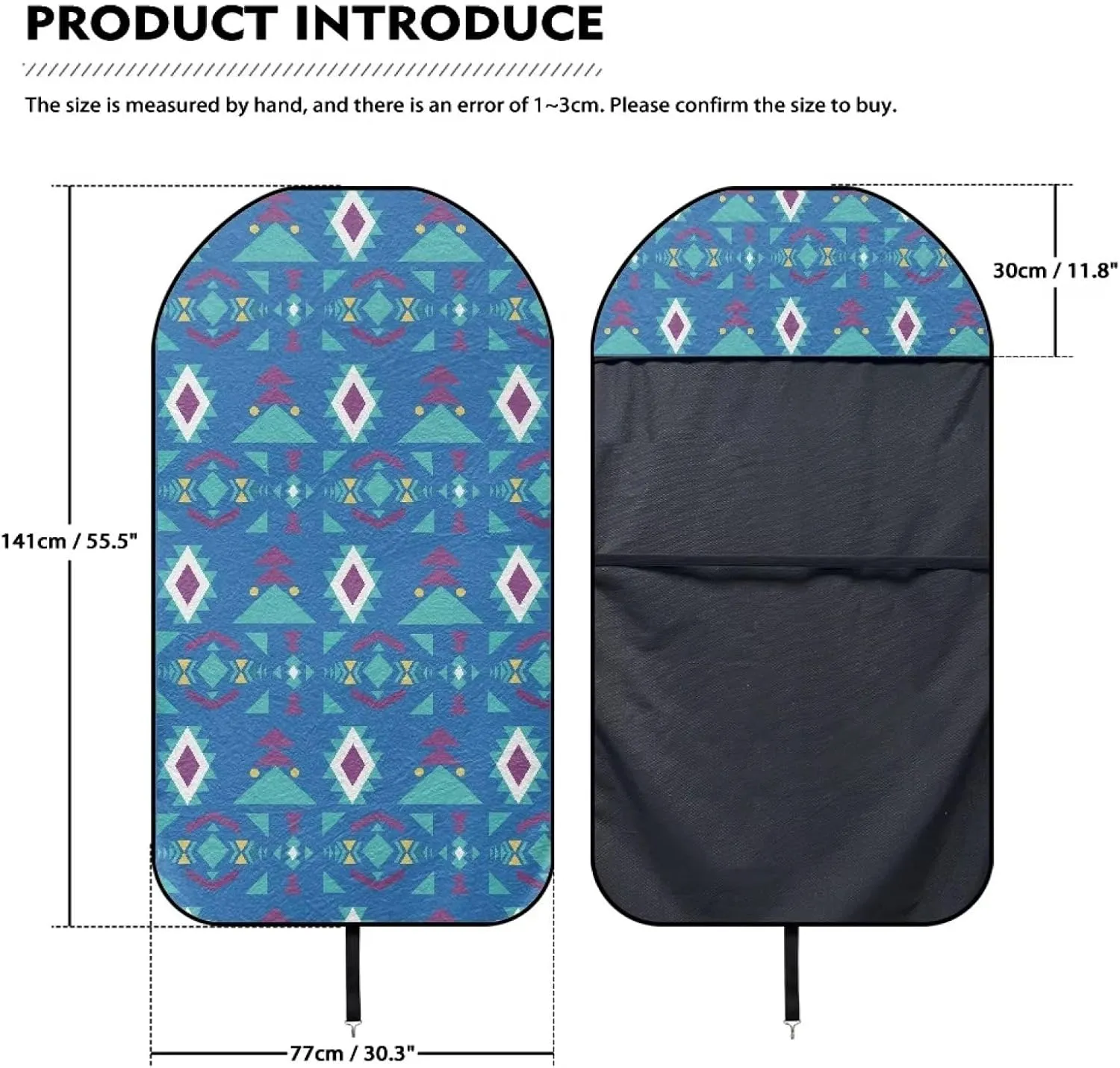 Aztec Car Hoody Waterproof Towel Cover, Southwest Stripe Washable Sweat Protector, Non Slip Car Seat Cover for Gym Swim Surf Run, Universal Fit for Auto Truck Van SUV
