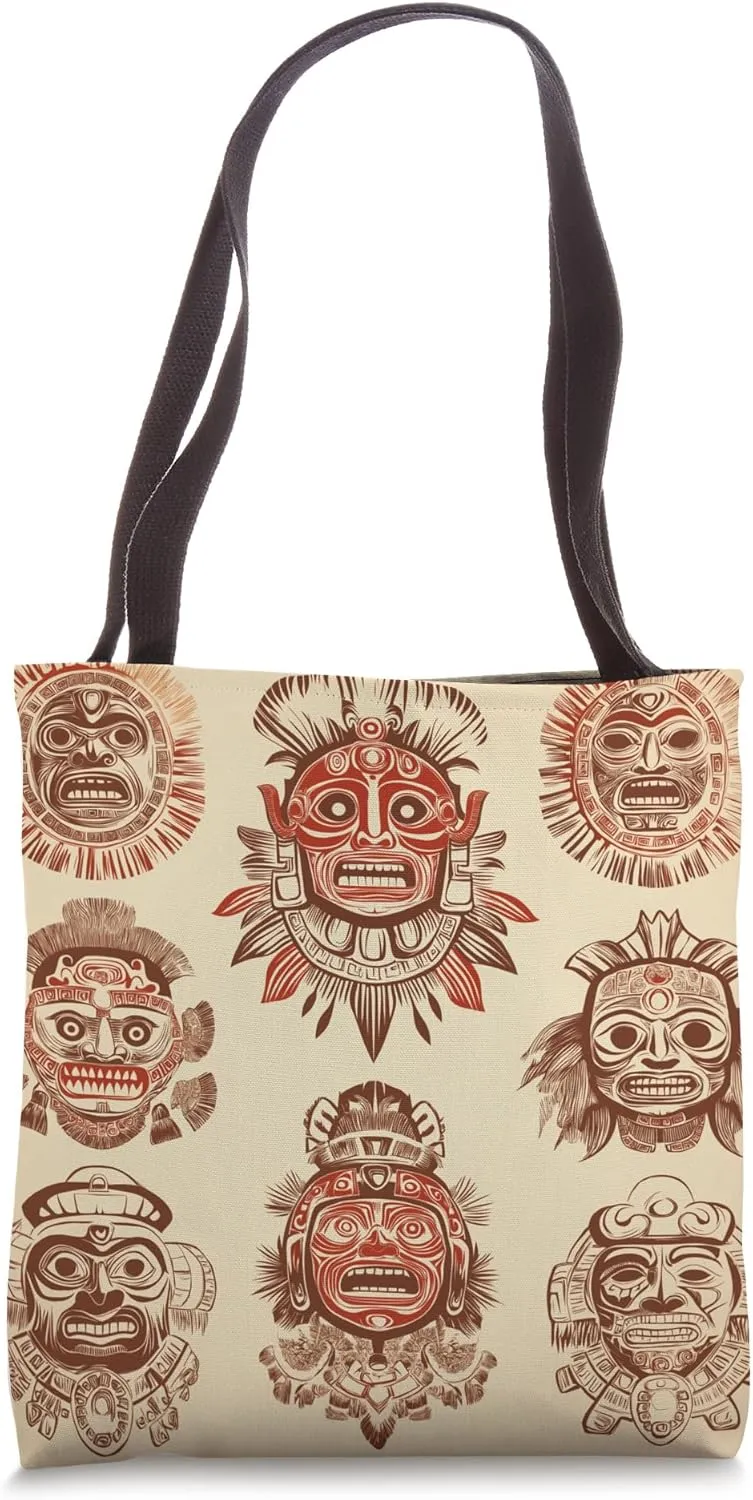 Aztec Warrior Gods Western Southern Country Native Tote Bag