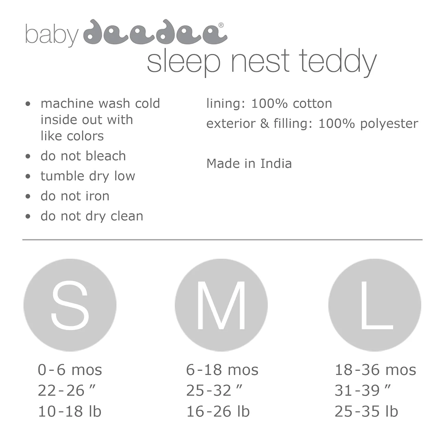 baby deedee Sleep Nest Teddy Baby Sleeping Bag, Pink, Large (18-36 Months)