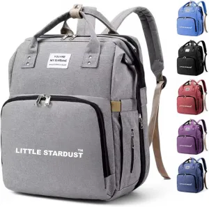 Baby Diaper Bag Backpack is a large, water-resistant grey travel diaper tote for moms and dads, featuring spacious compartments and a multi-function, practical design for parents.