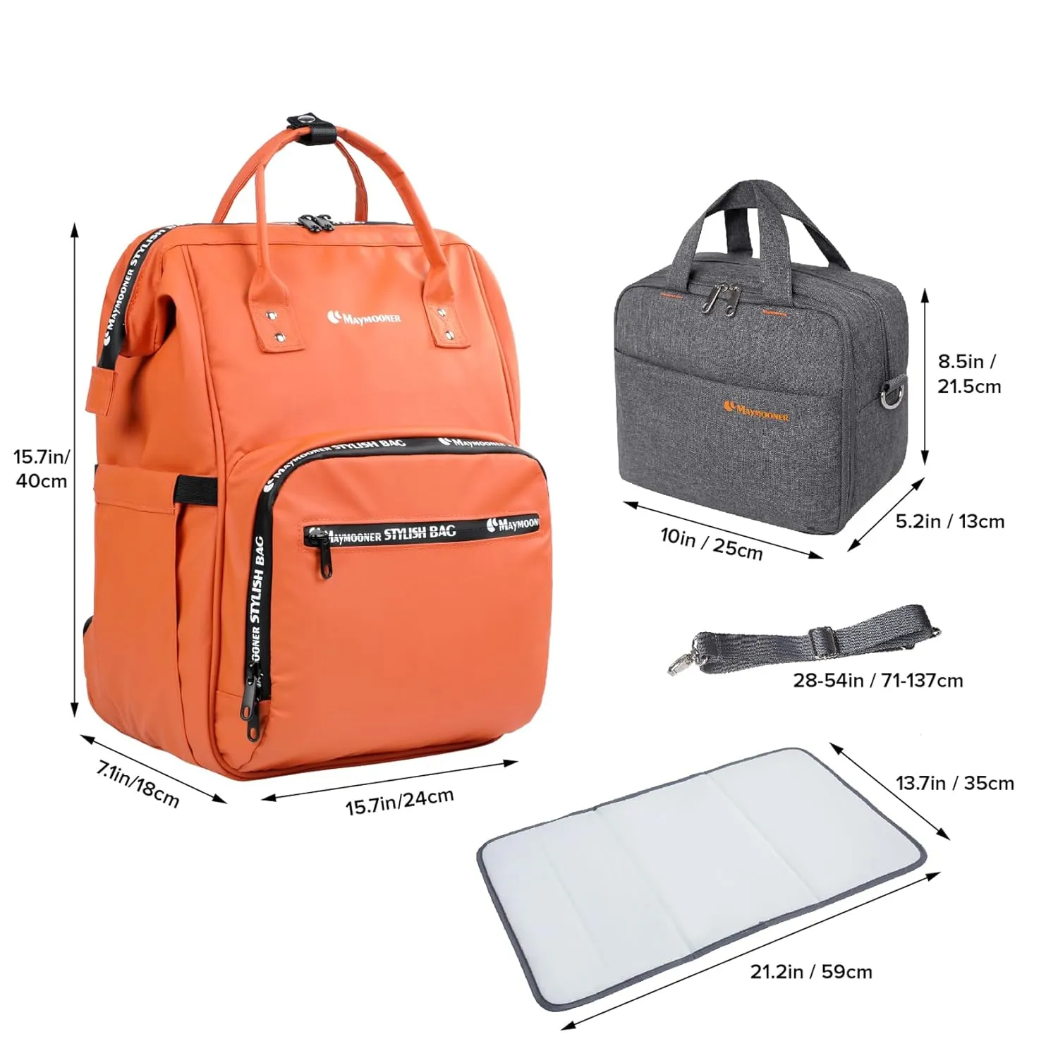 Baby Diaper Bag Backpack Set-Large Nappy Backpack with Changing Pad, Crossbody Breast Milk Cooler Bag(Fit 6 Baby Bottles),Waterproof Baby Changing Bag for Baby Registry,Newborn Gift