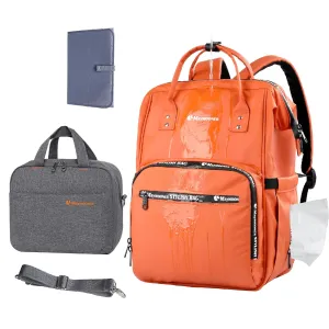 Baby Diaper Bag Backpack Set-Large Nappy Backpack with Changing Pad, Crossbody Breast Milk Cooler Bag(Fit 6 Baby Bottles),Waterproof Baby Changing Bag for Baby Registry,Newborn Gift