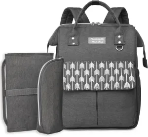 Baby Diaper Bag Backpack XL with Changing Mat and Cooler Bag, Multifunctional Pañaleras Para Bebe with Stroller Straps, Baby Bag for Mom with Larger Space, Ideal Size for Everyone - Diaper Bags Grey