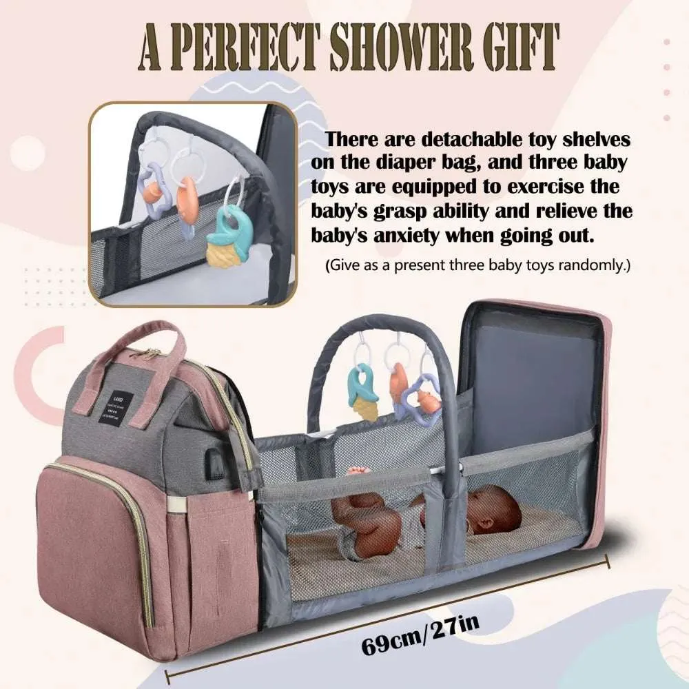 Baby Diaper Bag with Changing Area Pad |Large-Capacity Diaper Bag Backpack | Waterproof & Travel-Friendly | Best Maternity & Baby Shower Gift