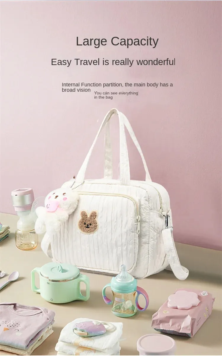 Baby Diaper Bags Organizer Maternity Bag Portable Cute Cartoon Multi-function Large Capacity Nylon Mom Travel Tote with Pendant