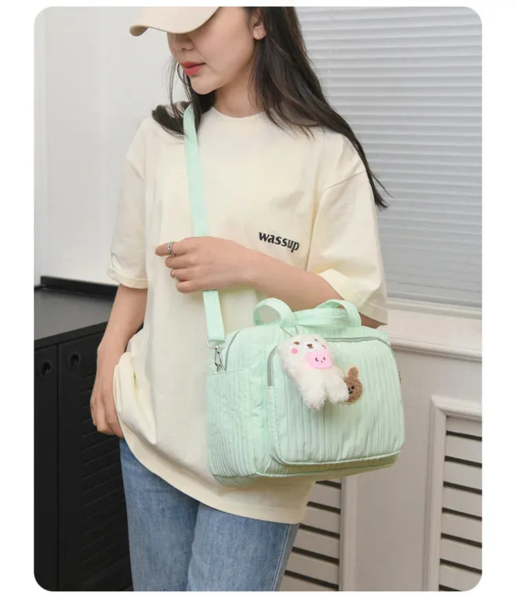 Baby Diaper Bags Organizer Maternity Bag Portable Cute Cartoon Multi-function Large Capacity Nylon Mom Travel Tote with Pendant
