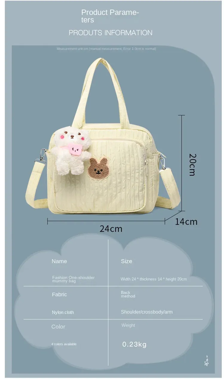 Baby Diaper Bags Organizer Maternity Bag Portable Cute Cartoon Multi-function Large Capacity Nylon Mom Travel Tote with Pendant