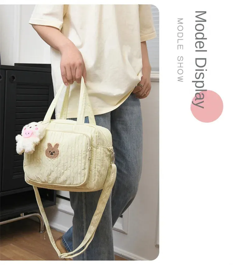Baby Diaper Bags Organizer Maternity Bag Portable Cute Cartoon Multi-function Large Capacity Nylon Mom Travel Tote with Pendant