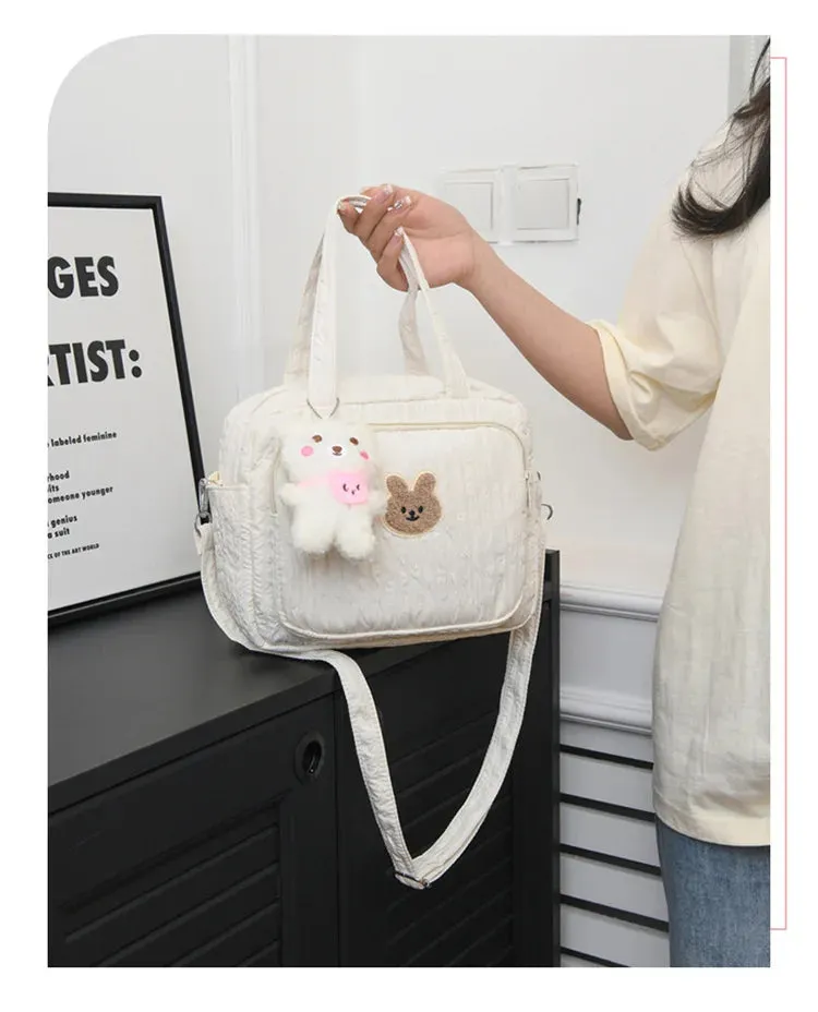 Baby Diaper Bags Organizer Maternity Bag Portable Cute Cartoon Multi-function Large Capacity Nylon Mom Travel Tote with Pendant