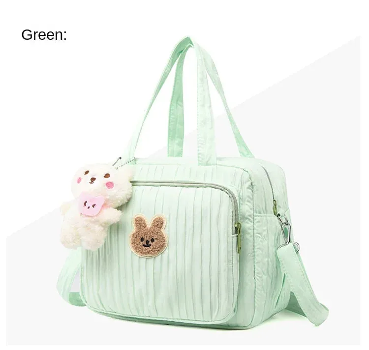 Baby Diaper Bags Organizer Maternity Bag Portable Cute Cartoon Multi-function Large Capacity Nylon Mom Travel Tote with Pendant