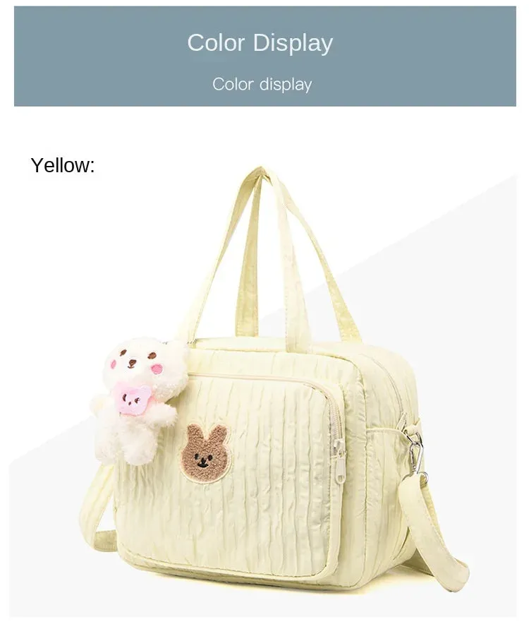 Baby Diaper Bags Organizer Maternity Bag Portable Cute Cartoon Multi-function Large Capacity Nylon Mom Travel Tote with Pendant