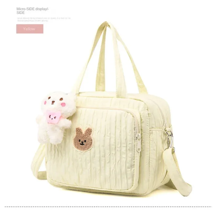 Baby Diaper Bags Organizer Maternity Bag Portable Cute Cartoon Multi-function Large Capacity Nylon Mom Travel Tote with Pendant