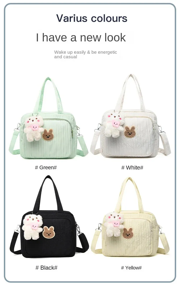 Baby Diaper Bags Organizer Maternity Bag Portable Cute Cartoon Multi-function Large Capacity Nylon Mom Travel Tote with Pendant