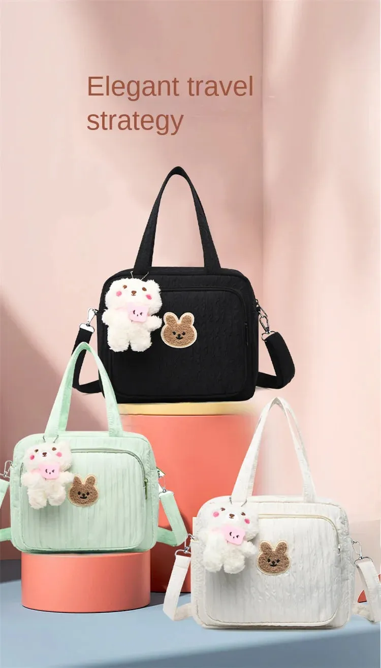 Baby Diaper Bags Organizer Maternity Bag Portable Cute Cartoon Multi-function Large Capacity Nylon Mom Travel Tote with Pendant