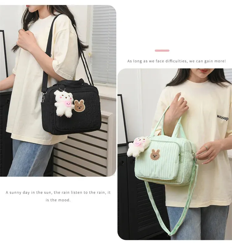 Baby Diaper Bags Organizer Maternity Bag Portable Cute Cartoon Multi-function Large Capacity Nylon Mom Travel Tote with Pendant