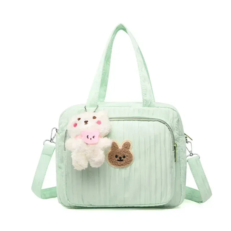 Baby Diaper Bags Organizer Maternity Bag Portable Cute Cartoon Multi-function Large Capacity Nylon Mom Travel Tote with Pendant