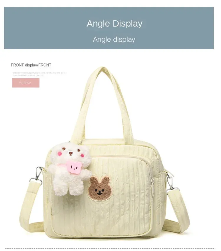 Baby Diaper Bags Organizer Maternity Bag Portable Cute Cartoon Multi-function Large Capacity Nylon Mom Travel Tote with Pendant