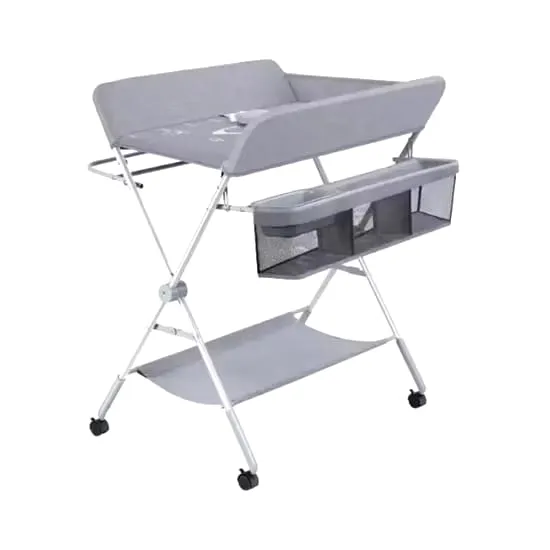 Baby Diaper Changing Station, Mobile Nursery Table with Storage Organizer