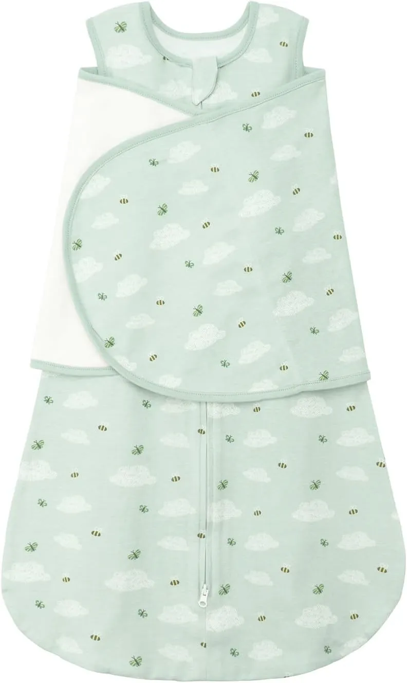 Baby Swaddle Sleep Sack 1.0 Tog 3-in-1 100% Cotton Baby Swaddle Blanket for Newborns 0-12 Months
