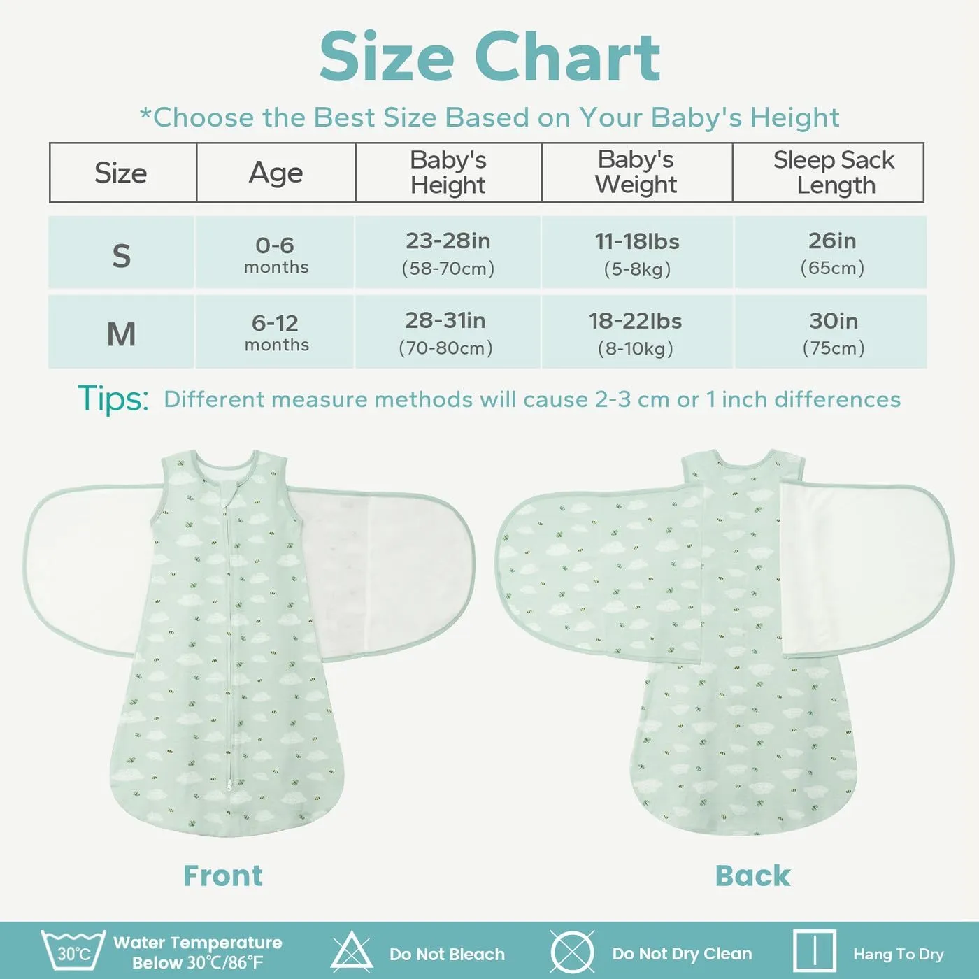 Baby Swaddle Sleep Sack 1.0 Tog 3-in-1 100% Cotton Baby Swaddle Blanket for Newborns 0-12 Months
