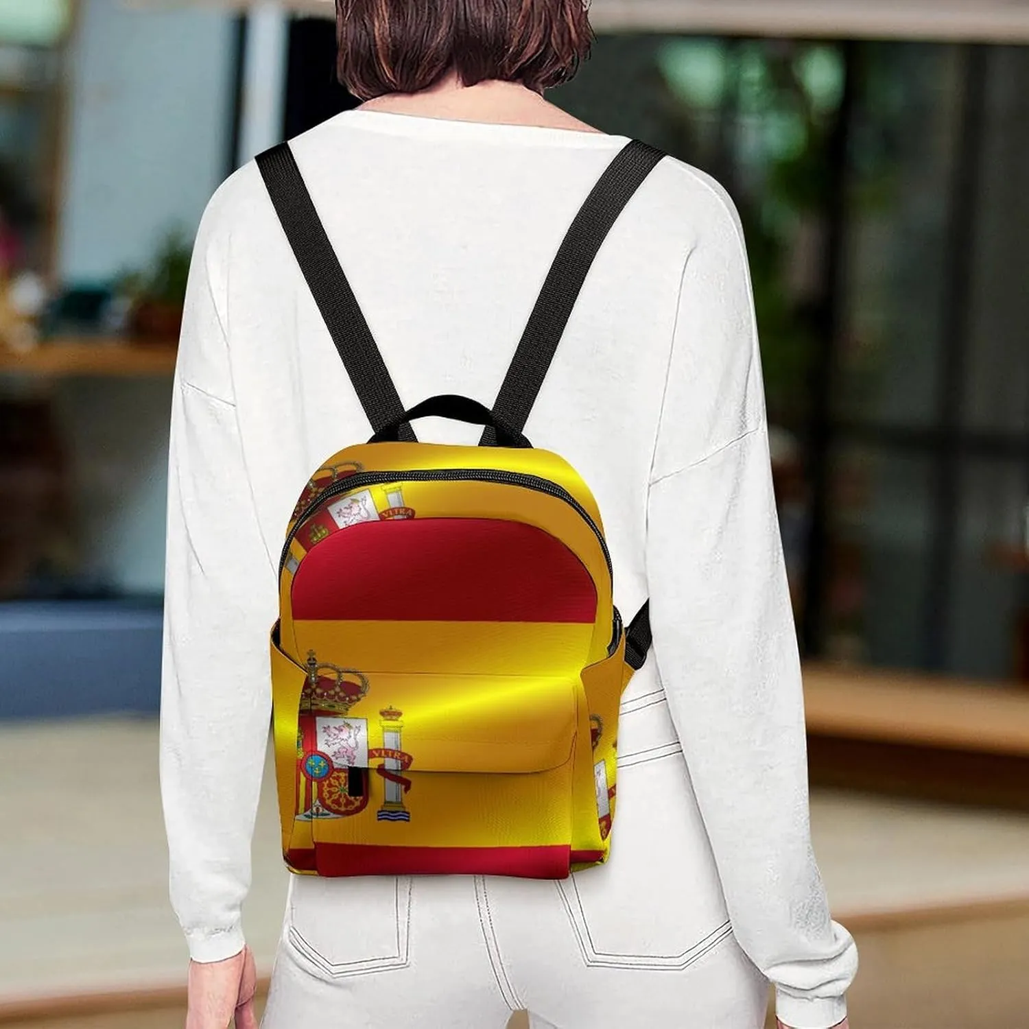 Backpack Purse for Women Flag of Spain Anti Theft Backpack with Zipper