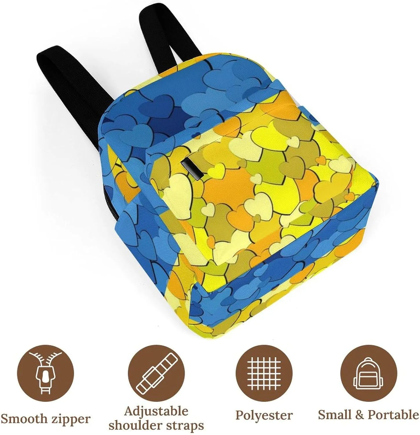 Backpack Purse for Women Ladies Shoulder Backpack Fashion Ukraine Love Heart Flag Handbag