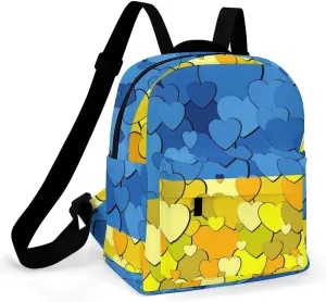 Backpack Purse for Women Ladies Shoulder Backpack Fashion Ukraine Love Heart Flag Handbag