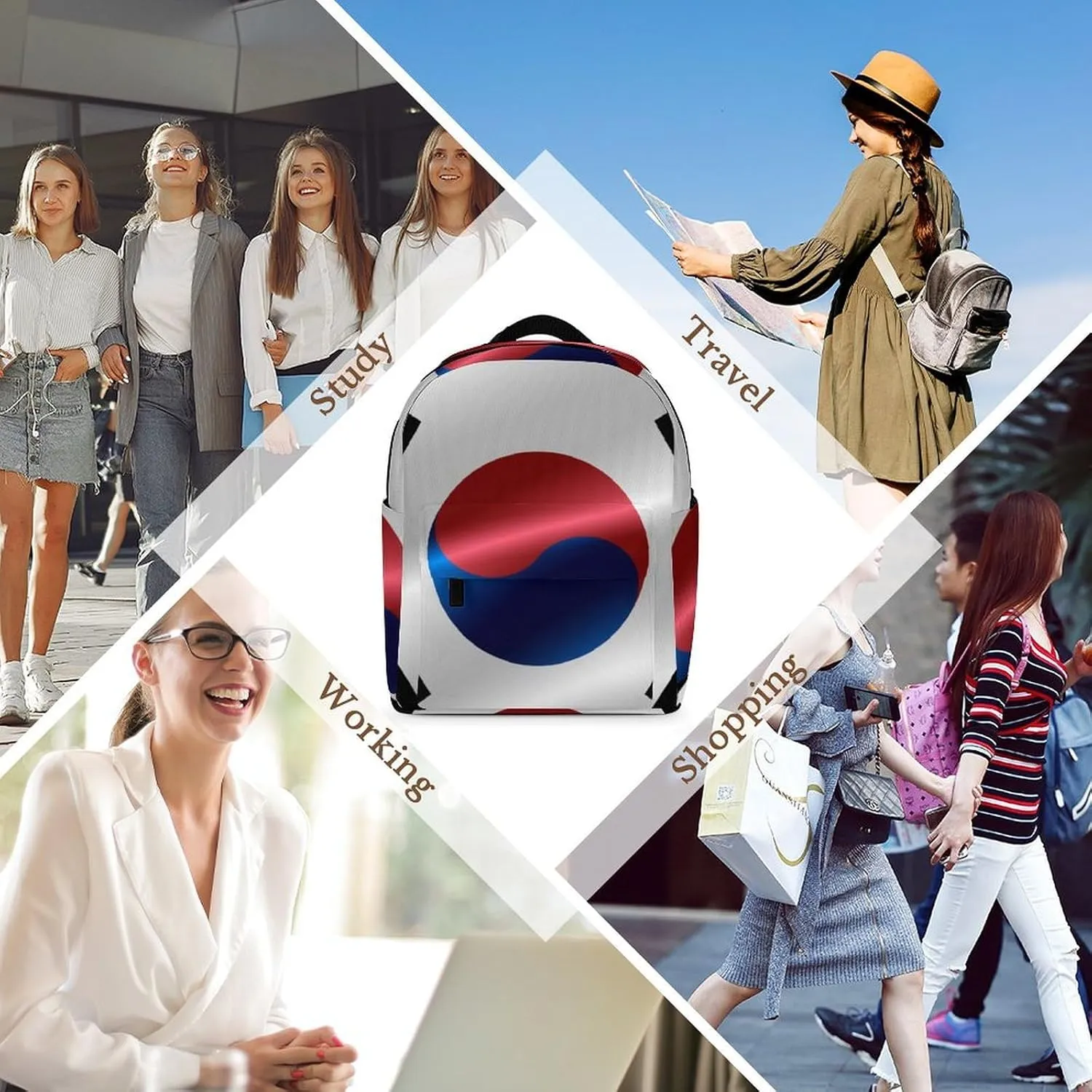 Backpack Purse for Women Rucksack for Ladies Flag of South Korea Shoulder Bag