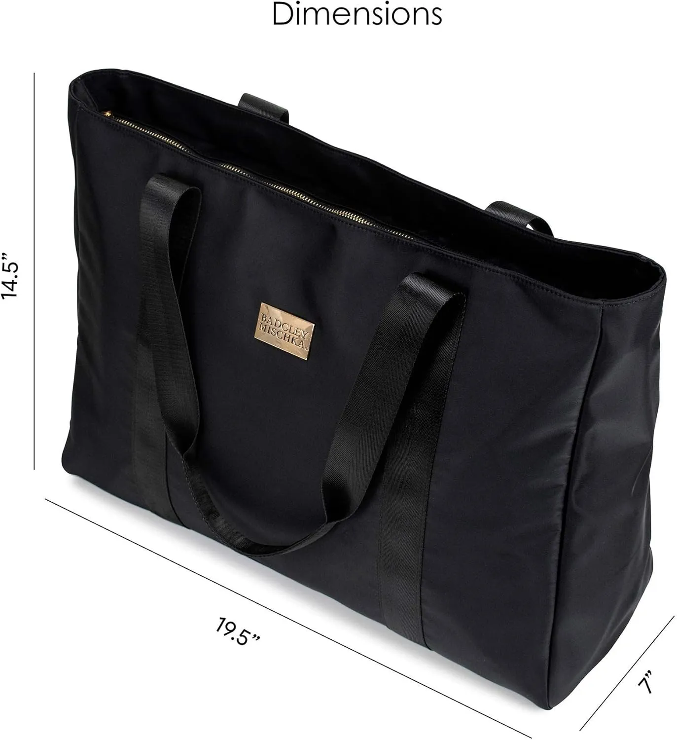 BADGLEY MISCHKA Nylon Travel Tote Weekender Bag - Lightweight Packable Travel Bag