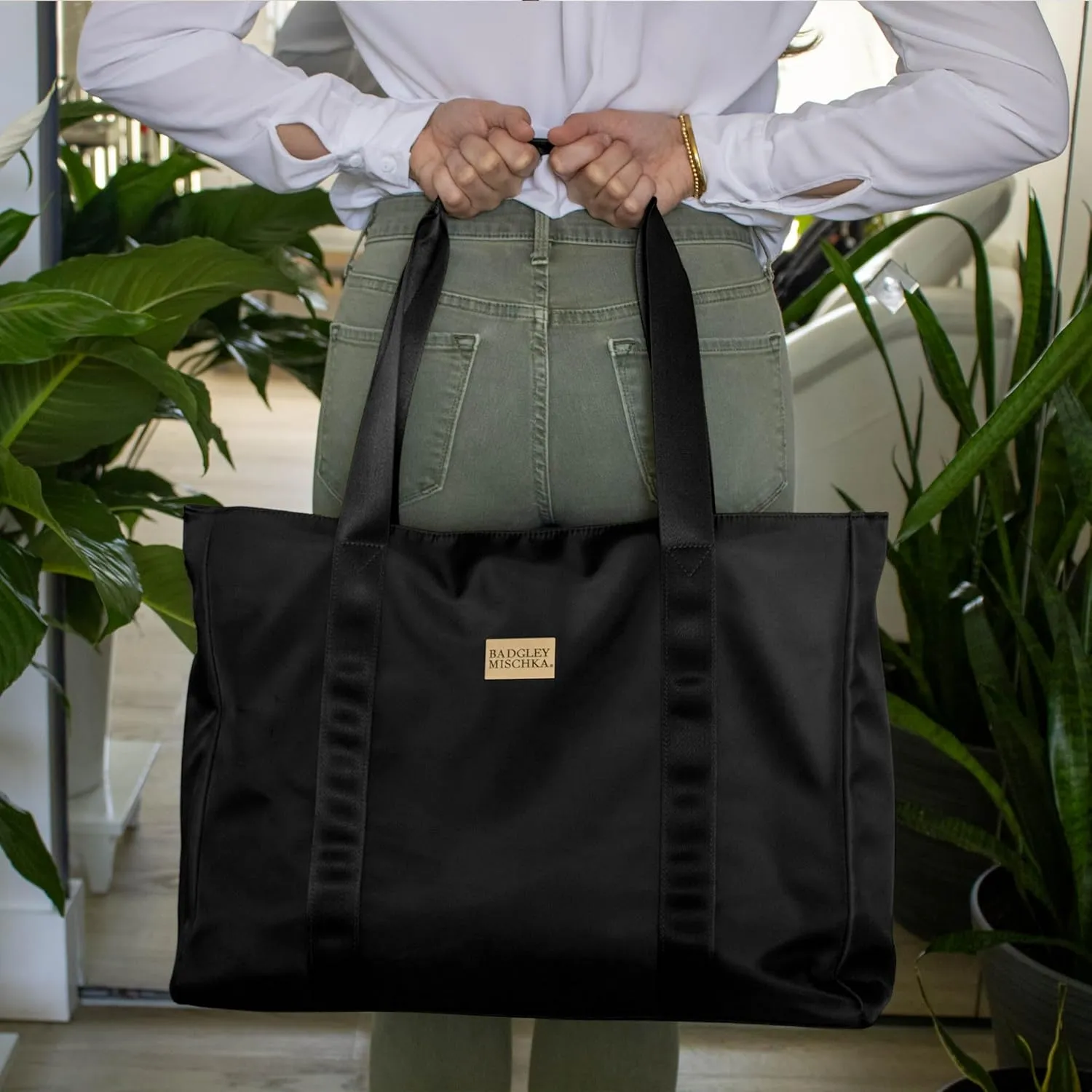 BADGLEY MISCHKA Nylon Travel Tote Weekender Bag - Lightweight Packable Travel Bag