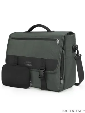 BagForLove - 15.6 Inch Waterproof Laptop Messenger Bag with Cable Organizer - Lightweight & Spacious
