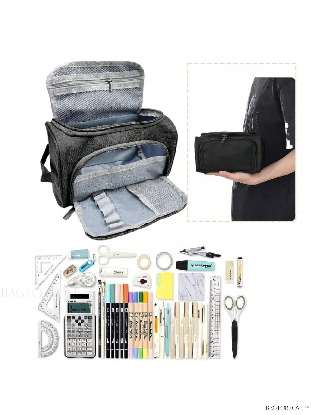 BagForLove - Large Capacity Pencil Case for Ladies and Girls