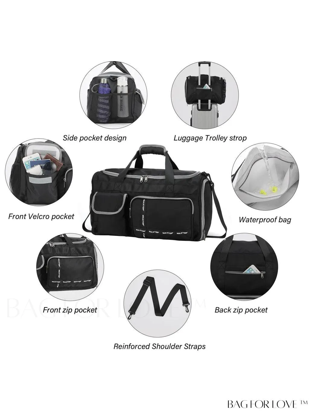 BagForLove - Large Capacity Travel Duffle Bag for Women - Stylish, Convenient, and Practical