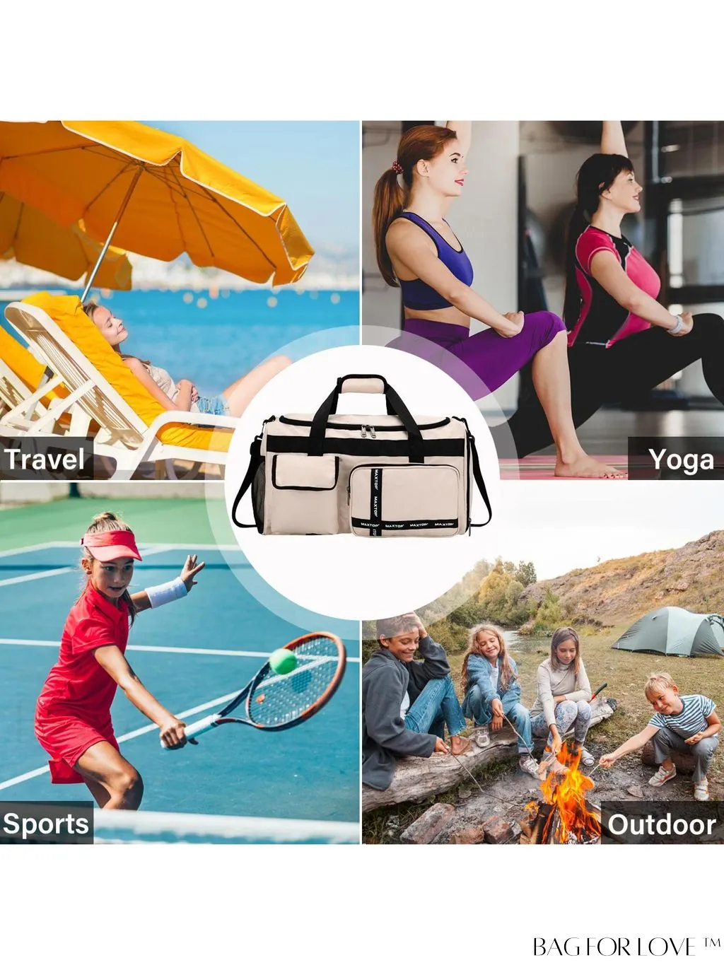 BagForLove - Large Capacity Travel Duffle Bag for Women - Stylish, Convenient, and Practical