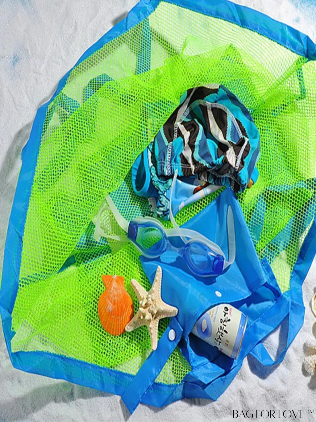 BagForLove - Large Mesh Beach Toy Bag - Convenient Storage for Sand Toys, Shells, and More!