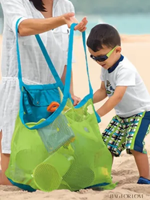 BagForLove - Large Mesh Beach Toy Bag - Convenient Storage for Sand Toys, Shells, and More!