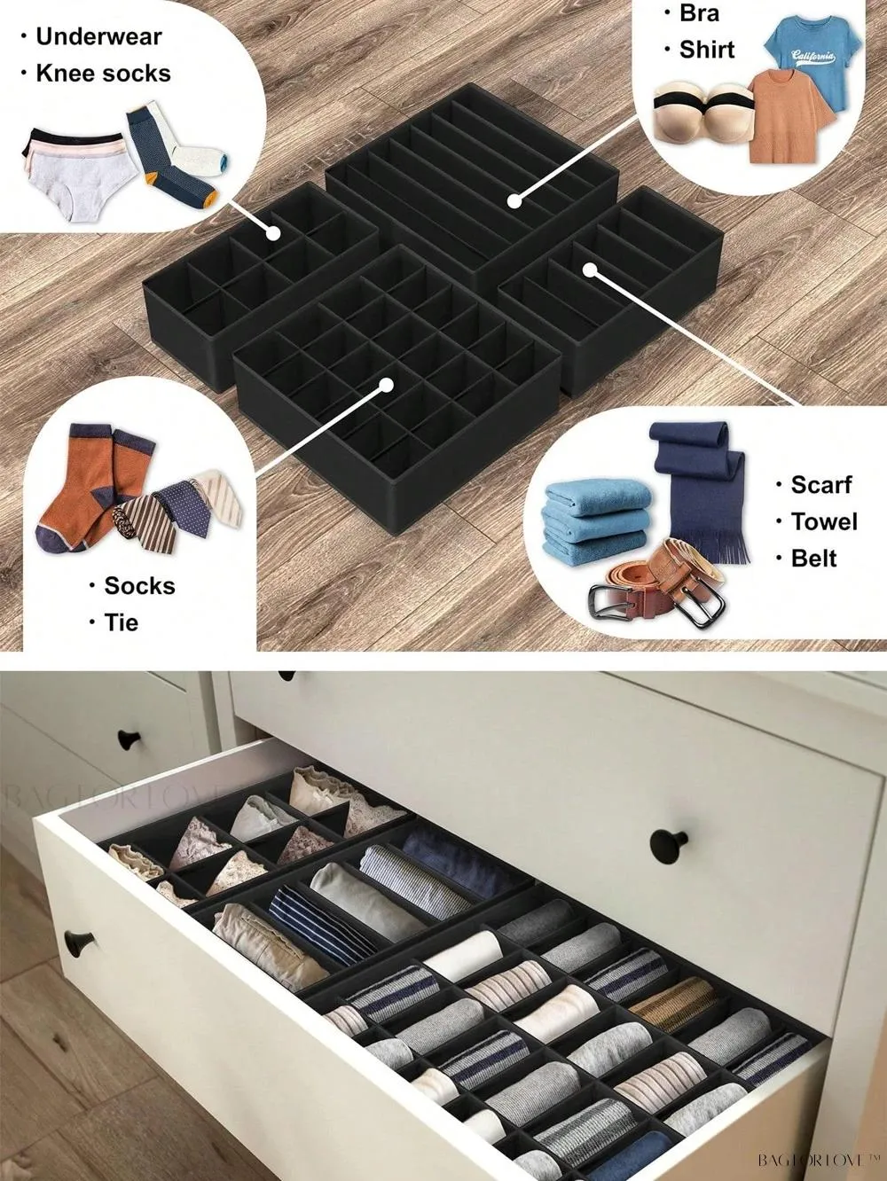 BagForLove - Perfectly Packed Undergarment Storage and Divider