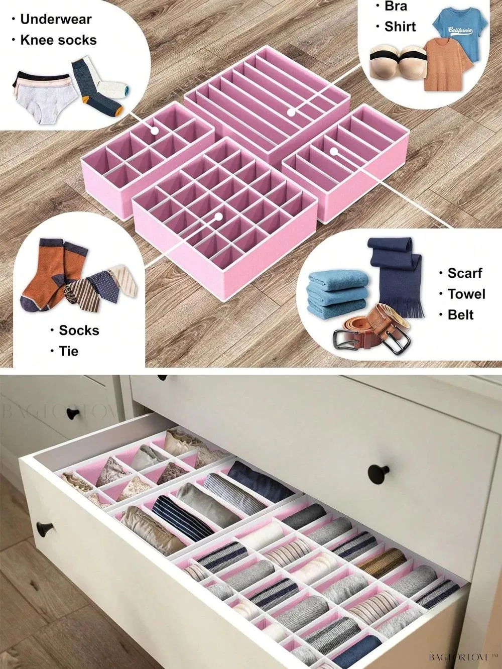 BagForLove - Perfectly Packed Undergarment Storage and Divider
