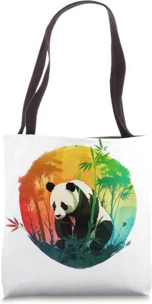 Bamboo Love Kawaii Panda's Affinity for Chinese Cuisine Tote Bag