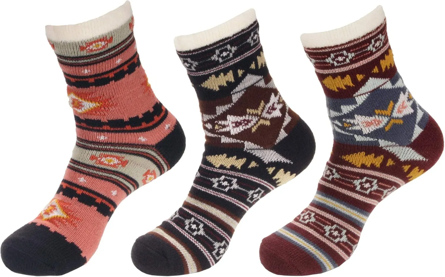 BambooMN Men's Cabin Double Layer Thick Soft Warm Fuzzy Comfy Home Socks, 3 Pairs